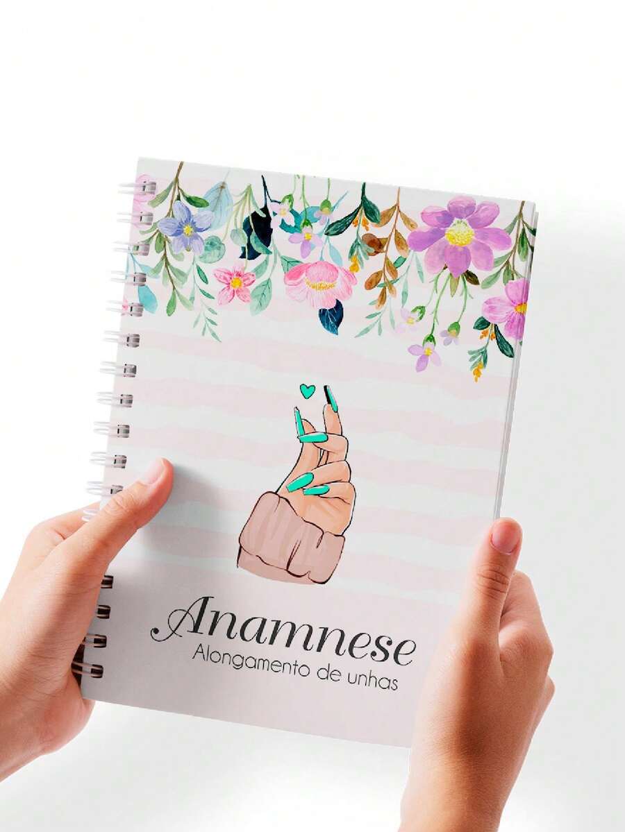 Caderno Ficha Anamnese Alongamento de unhas - Tamanho Único - Visão 1