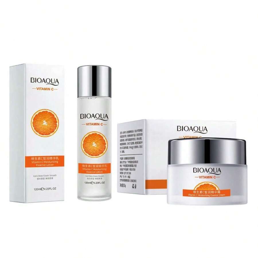 Kit De Serum + Crema Facial Hidratante Vitamina C Reparadora Aclarante - Blanco - Ver 1