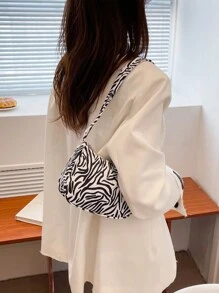 Casual Nylon Fabric Women's Armpit Bag, Dopamine Girl Shoulder Bag, Simple And Stylish French Style Baguette Bag