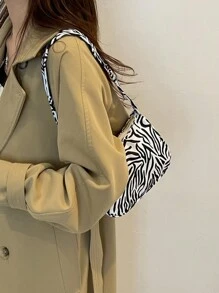 Casual Nylon Fabric Women's Armpit Bag, Dopamine Girl Shoulder Bag, Simple And Stylish French Style Baguette Bag