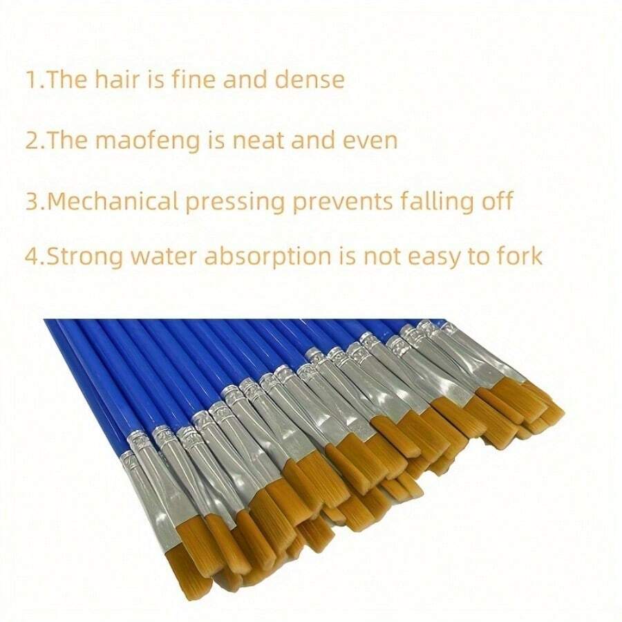20Piece Set Premium Nylon SquareWash Paintbrushes Versatile Fine