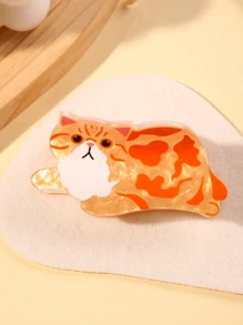 1 件装可爱猫咪图案醋酸纤维发爪，适合女士，高品质哑光饰面，万圣节造型 - 彩色 - 查看 5