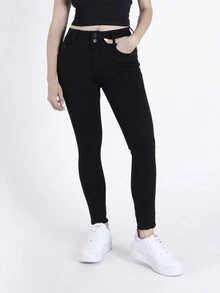 Jeans de Mezclilla para Mujer, Pantalón Negro Estilo Casual, Juvenil y Elegante - Negro - Ver 8