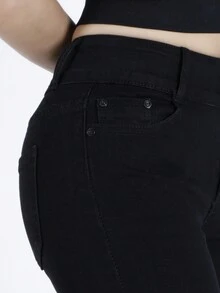 Jeans de Mezclilla para Mujer, Pantalón Negro Estilo Casual, Juvenil y Elegante - Negro - Ver 6