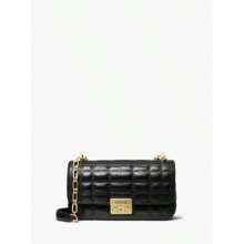Michael Kors | Tribeca Small Quilted Lizard Embossed Leather Shoulder Bag - Black - View 1