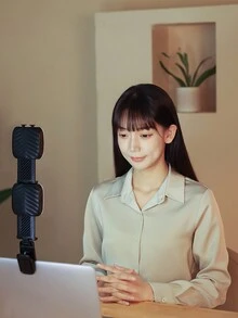 1入組RGB自拍美肌LED圓環燈，夾式/手持式/桌面式直播燈，USB充電攝影燈，可用於智能手機、相機和電腦 - 黑色 - 查看 4