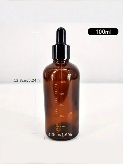 優雅琥珀色玻璃滴管瓶-精確度刻度，適用於精油和化妝品-耐用，可回填和攜帶，非常適合於自定義混合和旅行，附滴管應用器