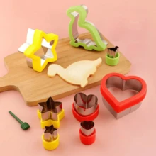 Set Of 4 Dinosaur Design Bread Cutter, Star Heart Cookie Molds Kitchen Baking Tools Sandwich Press Molds - Multicolor - View 11