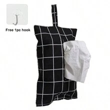 布料創意掛式紙巾盒套，車內紙巾盒，客廳臥室床頭櫃紙巾袋 (包括透明掛鉤) - 彩色 - 查看 7