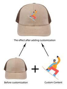 1 Customizable Logo Personalized Men's And Women's Baseball Cap, Adjustable And Breathable Baseball Cap - Multicolor - View 10
