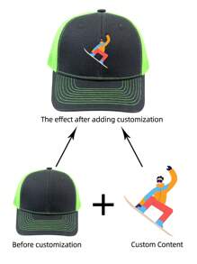 1 Customizable Logo Personalized Men's And Women's Baseball Cap, Adjustable And Breathable Baseball Cap - Multicolor - View 9
