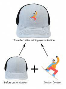 1 Customizable Logo Personalized Men's And Women's Baseball Cap, Adjustable And Breathable Baseball Cap - Multicolor - View 7
