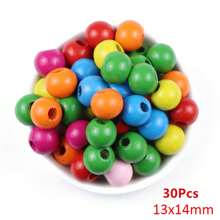 6-300 pezzi di colorate perline rotonde di legno, 4-25mm, dipinte, accessori per gioielli fai-da-te e artigianato