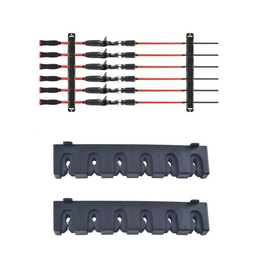 Wall Mounted Fishing Rod Bracket, Plastic Vertical Horizontal Bracket, Safety Fishing Rod Fixing Bracket Storage Rack, Fishing Accessory Bracket Suitable For Garage Shed Boat Storage Area - Multicolor - View 1