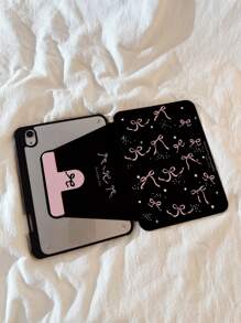 苹果美学蝴蝶结旋转支架翻盖保护套带触控笔支架适用于 iPad 9.7 英寸 10.2 英寸 10.5 英寸 10.9 英寸、iPad Air 4 5、iPad Pro 11 iPad 2024 2022 2020 保护套 - 黑色 - 查看 3