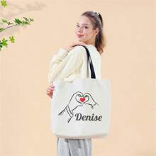 1 Túi vải tùy chỉnh, Thiết kế độc đáo (Ảnh, Phong cảnh, Minh họa), Có thể gập lại, Sức chứa lớn, Nhẹ, Kiểu dáng, Túi tote cá nhân, Túi đeo vai, Túi mua sắm thông thường - Nhiều màu - Xem 2