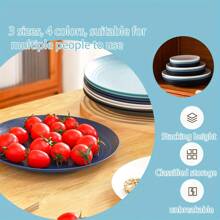 Bộ 6 đĩa đen không vỡ, dùng được với máy rửa chén, đựng salad và mì ống, đồ dùng nhà bếp, nhà bếp, quà tặng Giáng sinh - màu đen - Xem 7