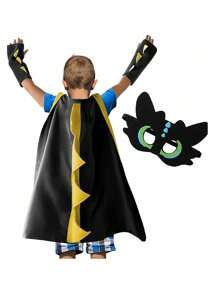 1pc Kids Dinosaur Cloak With Mask, Dragon Wing Cape, Suitable For Halloween Cosplay And Christmas Costume, Ideal Dinosaur Themed Gift For Boys And Girls - Multicolor - View 11
