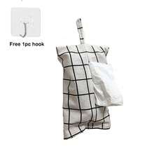 布料創意掛式紙巾盒套，車內紙巾盒，客廳臥室床頭櫃紙巾袋 (包括透明掛鉤) - 彩色 - 查看 8