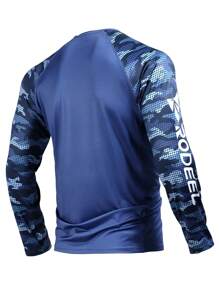 RODEEL Long Sleeve Shirts Men UPF 50+ Sun UV Protection Lightweight Quick Dry Moisture Wicking Breathable Cooling Athletic Activewear For Outdoor Hiking Camping Running Biking Fishing Boating Construction Landscaping Sport Gym Workout, Holiday Gift - 藏蓝色 - 查看 2