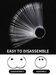 50pcs Clear Colors Nail Showing Shelf Color Card Fan Shape Tips Display Sticks Gel Polish Practice Swatch Color Chart
