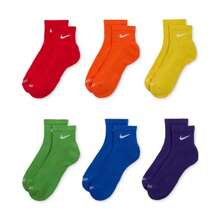 Nike Unisex 6-Pk. Dri-FIT Quarter Socks - MULTI RED - View 4