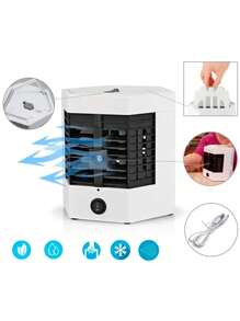 Aire Acondicionado Portátil con Función de Enfriamiento, Humidificación y Purificación de Aire, Diseño Compacto y Ligero con Tanque de Agua Recargable y Tecnología de Nebulización, Perfecto para Uso Doméstico y en la Oficina, Proporciona Aire Fresco y Limpio en Todo Momento - Blanco - Ver 5