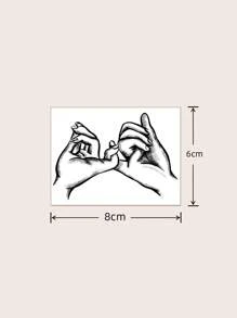 1pc Waterproof Temporary Tattoo Sticker, PVC Faux Tattoo Sticker With Unique Design, Suitable For Hands, Legs, Daily Activities, Bars, Cocktail Parties, Birthdays For Men And Women - Grey - View 6