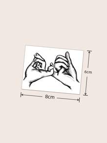 1pc Waterproof Temporary Tattoo Sticker, PVC Faux Tattoo Sticker With Unique Design, Suitable For Hands, Legs, Daily Activities, Bars, Cocktail Parties, Birthdays For Men And Women - Grey - View 7