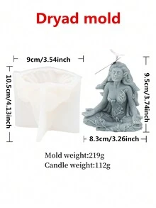 Elegant Forest Goddess Candle Mold, Silicone Mold, Mother Moon Resin Mold, For DIY Production Of Goddess Of Nature Statue Home Decoration - White - View 4