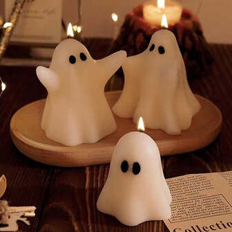 1 pieza de Vela aromática con forma de fantasma de Halloween, 7 estilos sin soporte, decoración de habitación, regalos