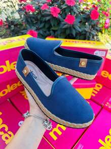 Women's Textured Sole Slip On Sneakers Moleca Suede Navy - 5696.304 - 藍色絨面革運動鞋 - 查看 4