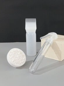 3入組,1入頭髮染料應用化妝刷瓶染髮洗髮水瓶油梳染髮瓶應用器烫发造型工具,1入絲質硅膠按摩洗髮刷,多色手動頭部按摩器浴室使用,頭皮按摩器,梳子/髮梳,1入噴霧瓶可裝水噴水罐美容院理髮師水噴擴散器 - 彩色 - 查看 6