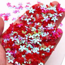 20g Paillettes 10mm Cup Five Finger Flower Sequin 1cm PVC Loose Sequins Pailette DIY Jewelry Making Clothing Sewing Accessories