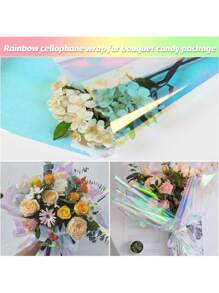 Papel Celofan Tornasol Iridiscente Decoración Flores Coreano - Multicolor - Ver 3