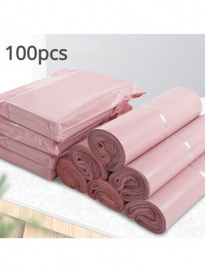 100pcs Solid Color Shipping Bags, Simple And Versatile Packaging Bags For School, Office, Shipping And Mailing Back To School