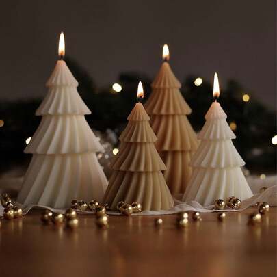 1个9厘米高Ins风格树形蜡烛，家居装饰，房间装饰，圣诞礼物，房间装饰，圣诞节礼物