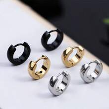 4 Pairs Minimalist Stainless Steel Ball Stud Earrings, Suitable For Men's Daily Wear