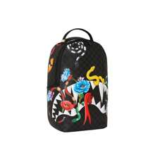Sprayground Jardin D'Eden Backpack Black Checker Flowers Snakes 910B4754NSZ Back To School School Bag For Books - Black - View 3