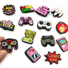23 piezas de accesorios decorativos para zapatos de serie de juegos, hechos de material de PVC, accesorios de zapatos de dibujos animados, adecuados para zapatos de cueva, bolsas de playa, pulseras y muñequeras, fiestas temáticas de verano, escuela