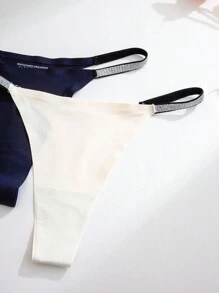14 piezas Bragas adhesivas de nylon de estilo G-String elásticas y multicolores para niñas, cómodas, transpirables y sexys