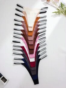 14 piezas Bragas adhesivas de nylon de estilo G-String elásticas y multicolores para niñas, cómodas, transpirables y sexys