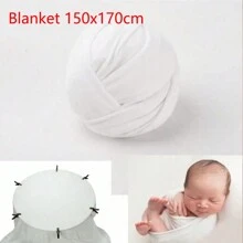 150X170cm 新生儿摄影道具背景布套装柔软面料摄影棚配件婴儿摆姿架毯子弹力布婴儿沐浴家庭装饰礼物婴儿沐浴复活节礼物适合女孩/男孩 - 彩色 - 查看 14