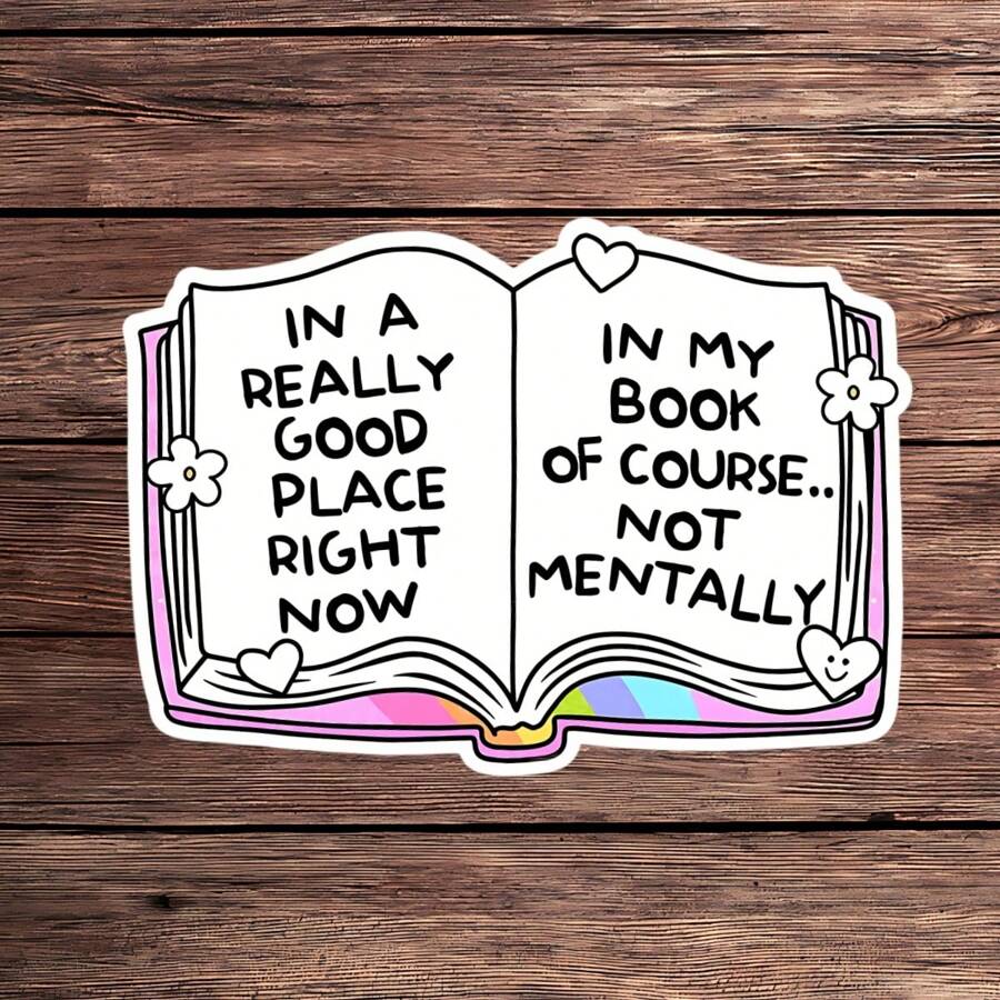 1PC Bookish Sticker - Scholastic Book Fair High, Reading Book Nerd Introvert Theme - Cute, Durable Vinyl Decal For Laptops, Water Bottles, Notebooks - Perfect For Readers, Librarians, Teachers - Waterproof, UV-Resistant, Adhesive Literary Accessory For Book Lovers, Quiet Enthusiasts Of Solitude - Multicolor - View 1