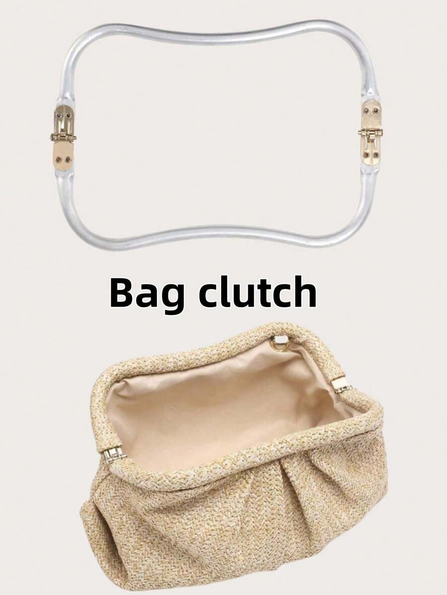 CALINNL 手袋包包配件，可摺疊框架，DIY零件，替換用可重覆使用的手袋配件，手拿包 - 銀色 - 查看 1