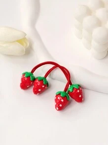 12 chiếc dây buộc tóc trang trí hình dâu tây cho bé gái, thích hợp để sử dụng hàng ngày. - Nhiều màu - Xem 5