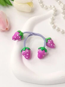 12 chiếc dây buộc tóc trang trí hình dâu tây cho bé gái, thích hợp để sử dụng hàng ngày. - Nhiều màu - Xem 7