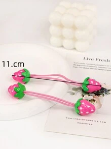 12 chiếc dây buộc tóc trang trí hình dâu tây cho bé gái, thích hợp để sử dụng hàng ngày. - Nhiều màu - Xem 3