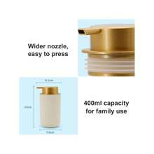 Dispensador de espuma - 1 pieza de dispensador de jabón manual de estilo simple con bomba de cerámica apto para champú, gel de ducha, jabón de manos, acondicionador, detergente de cocina, loción, adecuado para baño, hotel, hogar, cocina, fregadero, accesorios para el hogar (13.5oz/400ml) Artículos de cocina Accesorios de cocina Utensilios de cocina - Multicolor - Ver 12