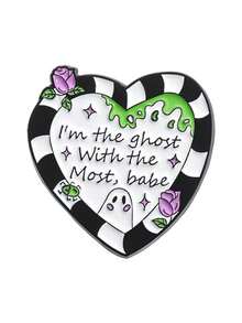 1pc, Halloween Zinc Alloy Cute Ghost Brooch, Fashionable And Exquisite Gift Badge Brooch, Suitable For Decorating Clothing, Bag Accessories Jewelry Costume Accessories Bag Charms Office Accessories